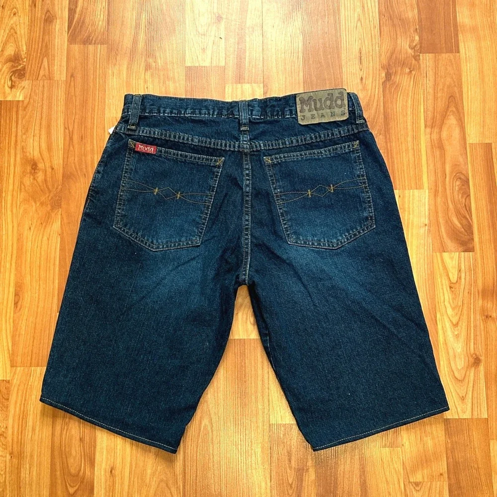 Vintage Y2K Muddstock Denim Jorts Deadstock Mudd Jeans Long Shorts Size 10